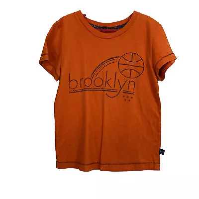 Kids Blue Marlin Orange Brooklyn Basketball Single Stitch T-shirt Small • $8