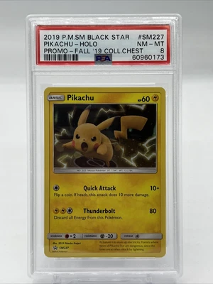 $14.99 • Buy 2019 Pokémon SM Black Star Fall Collectors Chest Pikachu Holo #SM227 PSA 8 NM-MT
