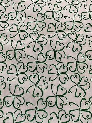 Jo-Ann St Patricks Clovers Cotton Fabric Quilting Lucky Irish Open Design 2 Yds • $13.77