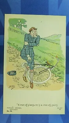 $13.24 • Buy Vintage Comic Postcard 1900's Gents Bicycle Cycling Accident Theme