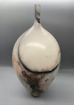 Exquisite Large Christine Gittins Burnished Raku Studio Pottery Vase Vessel • £165