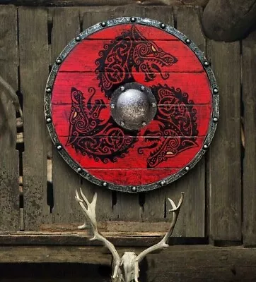 Medieval Shield Viking Wooden Shield Wall Decor Hanging Shield Handmade Antique • $84.99