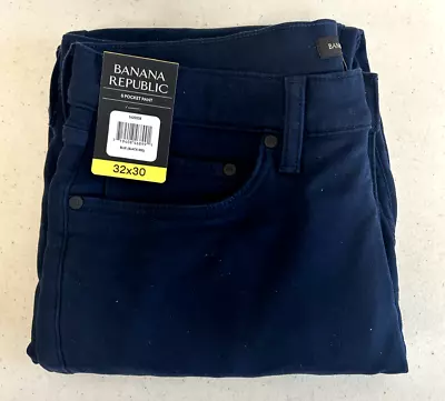 Banana Republic Men’s 5 Pocket Pant Stretch Cotton Slim Straight Fit Blue 32x30 • $19.99