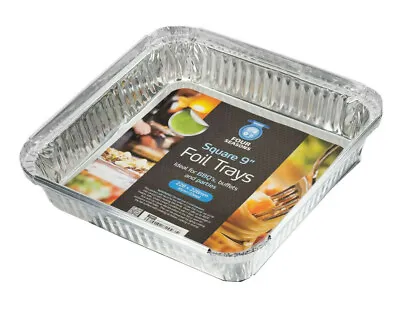 £10.99 • Buy 9 Inch Square Foil Tray Disposable Aluminium Foil Baking Roasting Trays Cake Tin