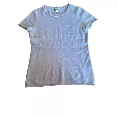 J. Crew Blue Cashmere Short Sleeve Crew Neck Sweater Size Medium • $22.49