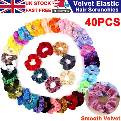 40 Packs Hair Scrunchies Velvet Scrunchy Bobbles Elastic Hair Bands Holder UK • £5.99