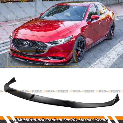 Jdm 3pc Primer Matt Black Front Bumper Lip Splitter For 2020-2024 Mazda 3 Sedan • $41.99