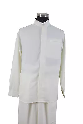  Men's 2-piece Mandarin Banded Collar Casual Shirt Set Walking Suit M2826.  • $47.95