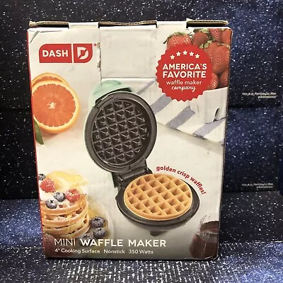 DASH 4  Mini Waffle Maker For Hash Browns Keto Chaffles Non-Stick Surfaces-Aqua • $13.88