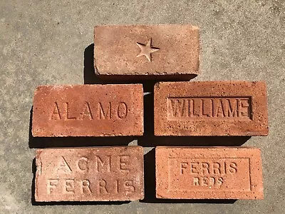 5 Rare Texas Bricks 1. Star 1. Alamo  1.williams 1. Acme Ferris 1. Ferris Reds • $40