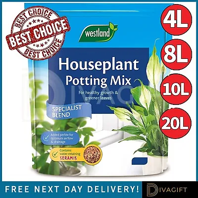 Westland Houseplant Potting Mix Peat Free Seramis House Plant Compost Soil 4-20l • £11.65