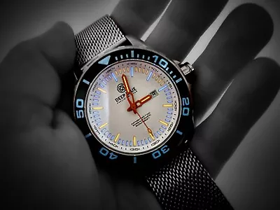  DEEP BLUE DAYNIGHT TRITIUM T-100 63  SWISS AUTOMATIC WATCH White DIAL Special • $1500