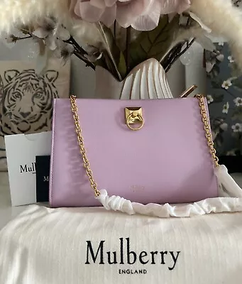 MULBERRY Iris Bag Chain Clutch RRP £585 Leather Blossom Crossbody • £299.99