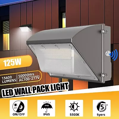 125W LED Wall Pack With Dusk To Dawn Outdoor Light Commercial Fixture • $77.03