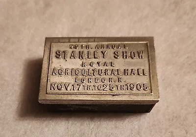 Antique Advertising Match Safe 29th Annual Stanley Show Nov 17-25 1905 London • $18.36