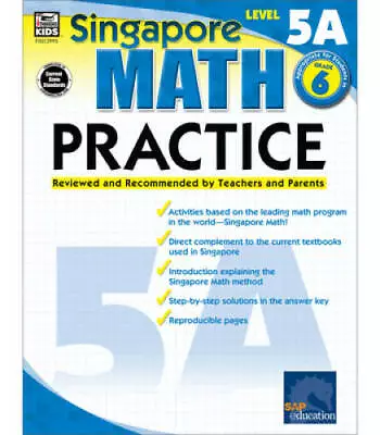 Singapore Math Practice Level 5A Grade 6 - Paperback - GOOD • $5.73