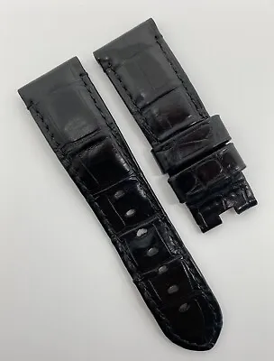 $175 • Buy Authentic Officine Panerai 24mm X 22mm Black Alligator Watch Strap Band OEM