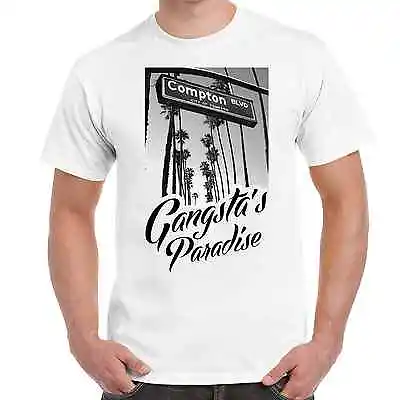 Men's T-Shirt Gangsta's Paradise Compton Hip Hop Eazy E Gangster Rap Street Nwa • $28.95