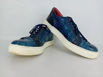 Jeffery ~ West 'Muse' Men's Blue Snake Skin Shoes Size 9 All Or Nothing LaceUp • £69.99