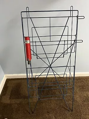 Cadiz Record (KY) Newspaper Blue Folding Collapsing Wire Newspaper Rack Stand • $125