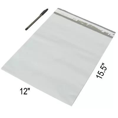 100 White Poly Mailers Plastic Envelopes Shipping Bags Packing Supplies 12X15.5 • $22.32