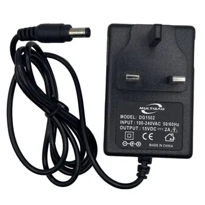 15V 2A AC/DC Switching Power Supply Adapter UK Plug Converter Charger 5.5x2.1mm • £6.48