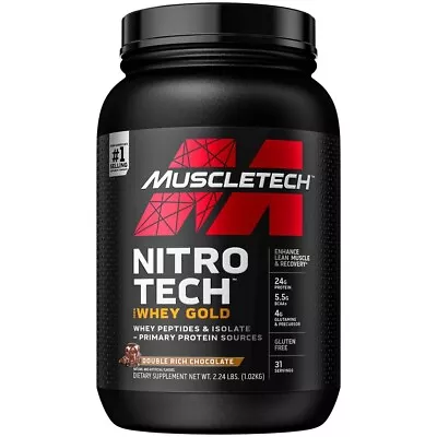 Whey Protein PowderMuscleTech Nitro-Tech Whey Gold Protein PowderChocolate2lb • $19.75