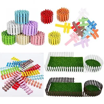 DIY Miniature Mini Wood Fence Fairy Garden Accessories Kit Figurines Dollhouse • £2.39