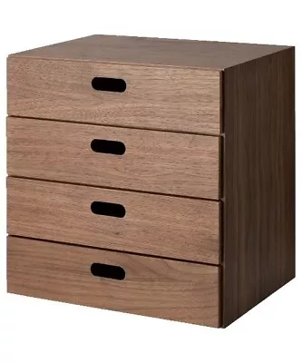 Muji Stacking Chest Width 37 Depth 28 Height 37cm 4 Drawers Walnut Veneer • $175.66