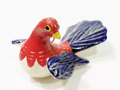 Folk Art Bird In Flight Hand Painted Ceramic Clay Pottery Mexico? Vntg Ornament • $17.99