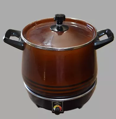 West Bend Lazy Day 6 Qt. Slow Cooker Vintage Crock Pot Bean Pot Hot Plate Works • $25