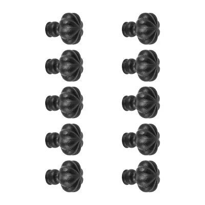 Wrought Iron Floral Mission Cabinet Hardware Knobs Black 1.5  Dia Set Of 10 • $54.99