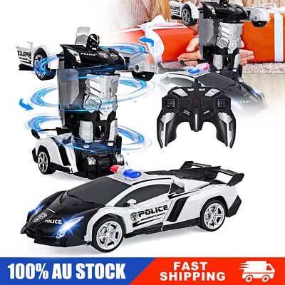 New Police Car RC Robot Car Remote Control Kids Boys Toy Sports Cars Gift AU • $8.89