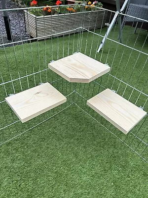 ( Pack Of 3 ) Deep Shelves For Chinchilla/ Degu / Parrots/ Rats / Small Animals • £13.25