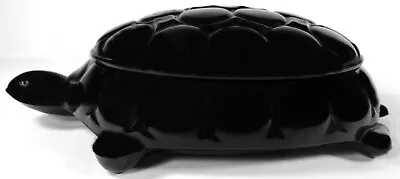 1970's Westmoreland Black Glass Thousand Eye Turtle 7.5 L Covered Cigarette Box • $89.99