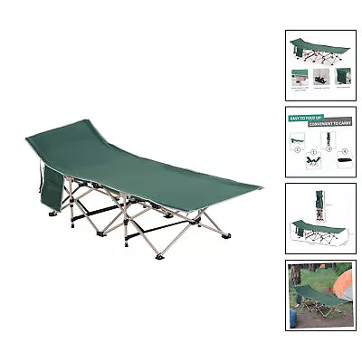 Single Portable Outdoor Military Sleeping Bed Camping Cot Outsunny [GREEN] • £47.99