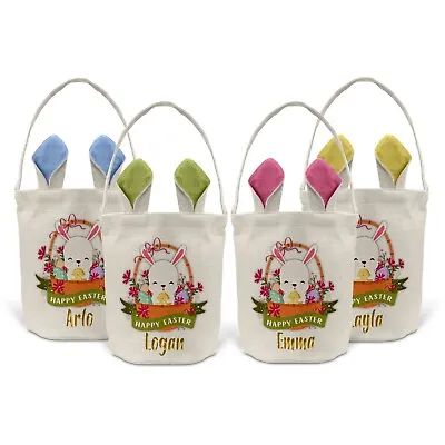 Personalised Happy Easter Egg To Basket Bucket Chocolate Bunny Rabbit Gift D4 • £12.49