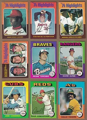 1975 Topps Baseball (1-132) * You Pick * Conditions Listed • $1.50