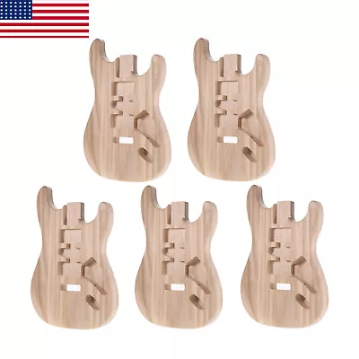 5PCS  Styple Unfinished Candlenut Wood Electric Guitar Barrel Guitar Body L0J7 • $112.76