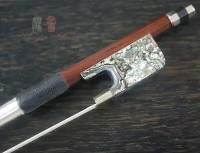 SILVER PERNAMBUCO Viola Bow With Abalone Shell Frog (4/4)Free Shipping • $65.98