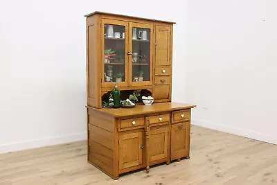 Farmhouse Antique Oak Kitchen Pantry Cupboard Pullout #49488 • $2475