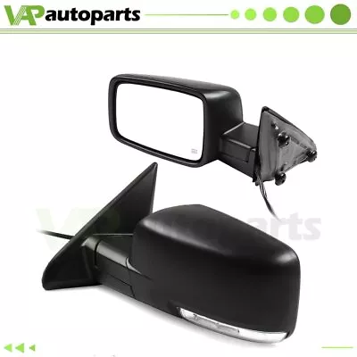 Power Heated Turn Signal Puddle Light Pair Side Mirrors For 09-19 Dodge Ram 1500 • $143.75