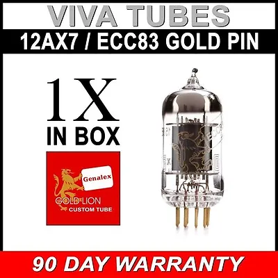 New Reissue Genalex Gold Lion 12AX7 / ECC83 / B759 GOLD PINS Vacuum Tube FREE SH • $69.15