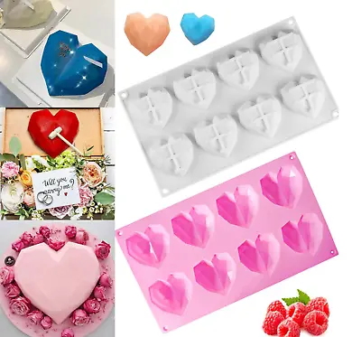 3D Silicone Chocolate Mould Cake Candy Soap Wax Melt Mold Jelly Ice Cube Tray UK • £4.95