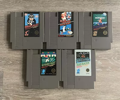 Nes 5 Game Lot - Mario Hogans Alley Pin Ball 10Yard Fight Rad Racer -Tested • $57.50