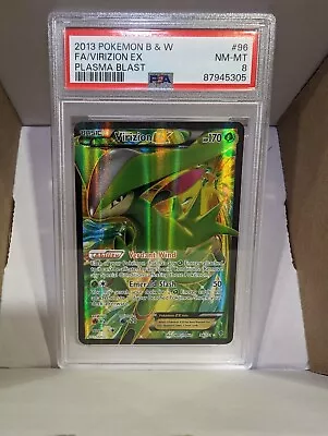 Pokemon - Virizion EX Full Art - 2013 Black & White Plasma Blast - PSA 8 • $50