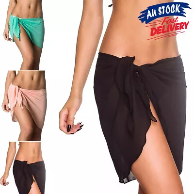 AU Women Sarong Skirt Wrap Short Cover Pareo Swim Beach Bikini Beachwear Up • $7.55