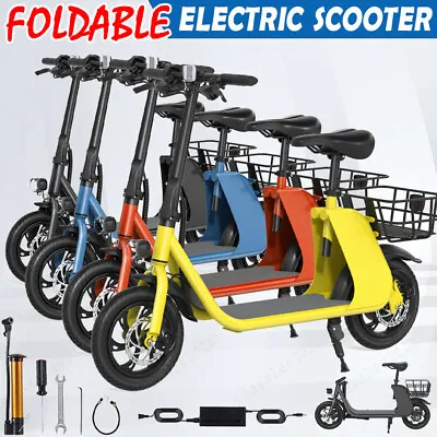 450W E-Scooter Sports Electric Scooter Adult With Seat Electric Moped Ebike • $368.99