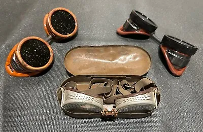 Vintage Lot Of 5 Welding Goggles Extra Lenses And Case • $49.95