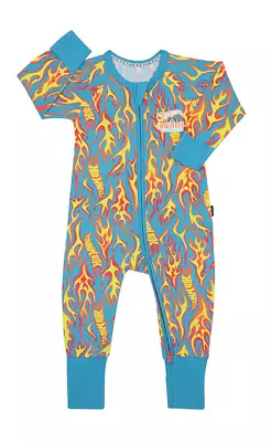 Bonds Baby Wondersuit Zippy Hot Wheels Blue Flame • $45